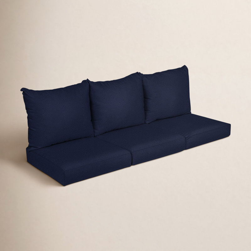 Coussin de canapé d'extérieur 3 pièces avec tissu Boucle Performance, Marine