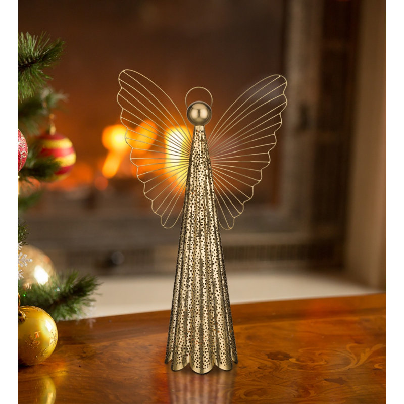 Décoration Contempo Angel, Doré, H 5,75 po x l 22 po x P 12,75 po