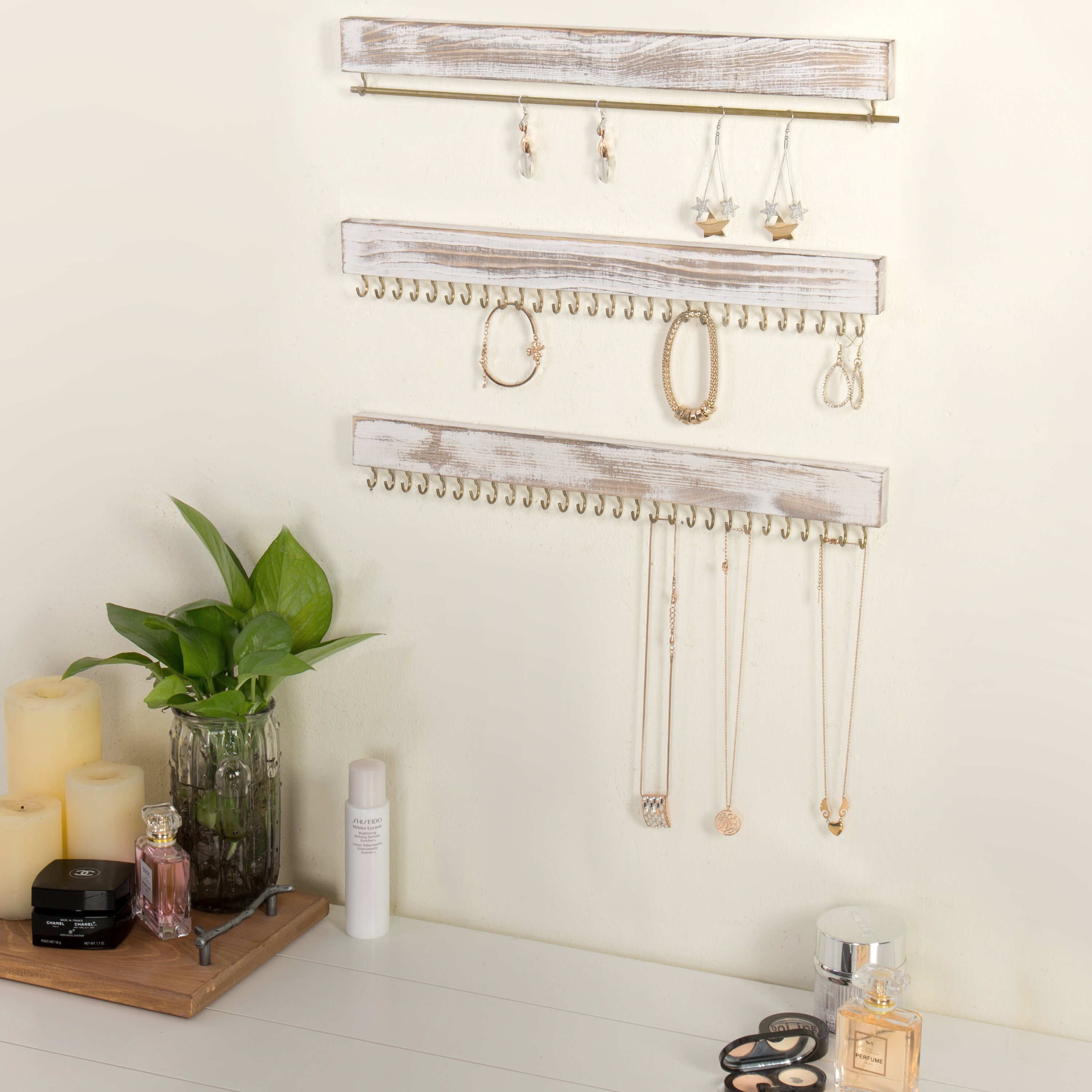 Acrylic Jewelry Wall Hanger Necklace Holder Organizer Wall Mount Hanging  Bracke