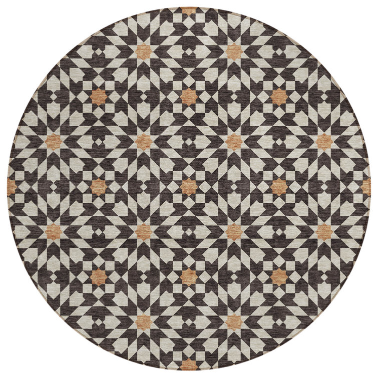 Washable Floral Indoor / Outdoor Rug
