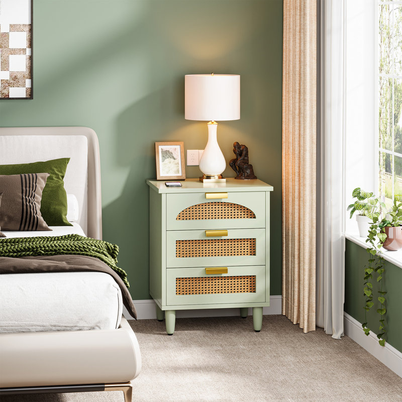 Attis 3-Drawer Rattan Nightstand Set of 2 | Wayfair