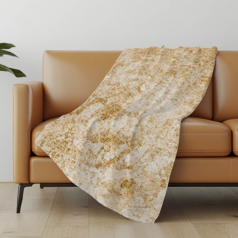 Addison Machine Washable Sherpa Abstract Throw Blanket, Beige