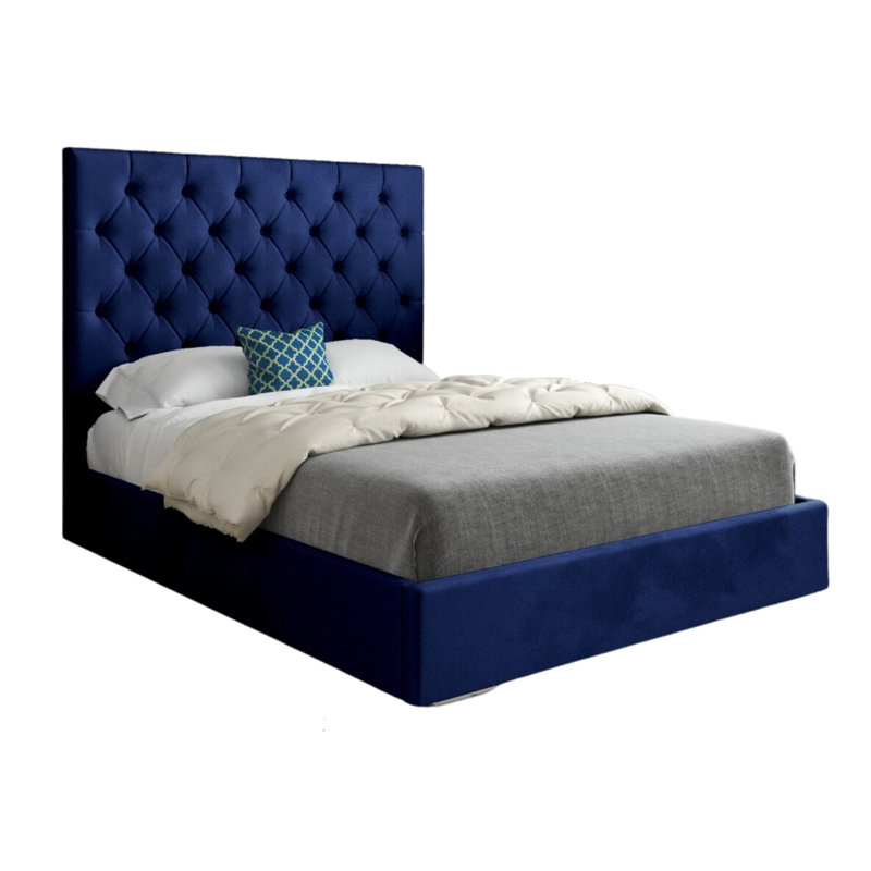 Alegra Upholstered Bed, Small Single (2'6), Blue