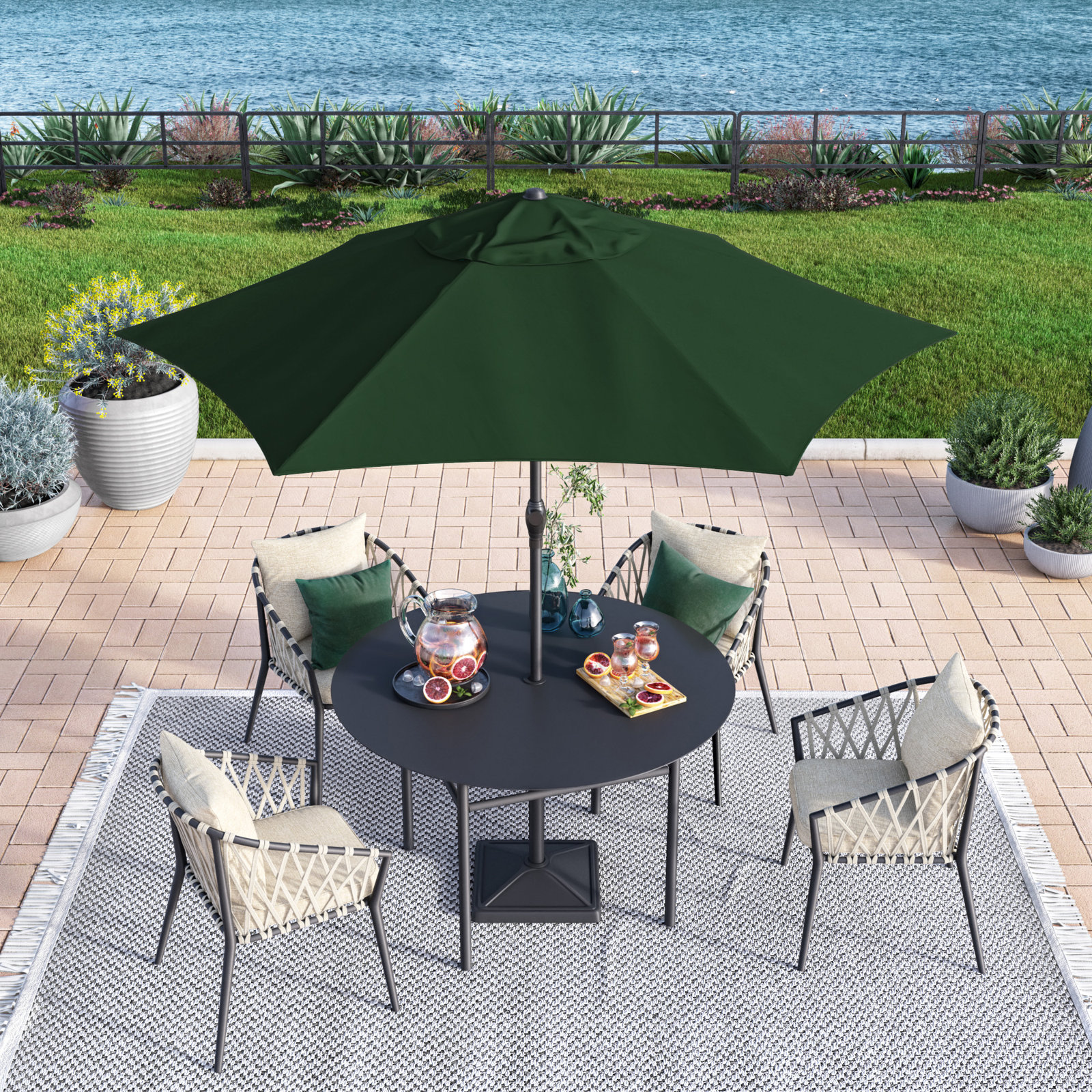 Toscana 9' Umbrella, Hunter Green