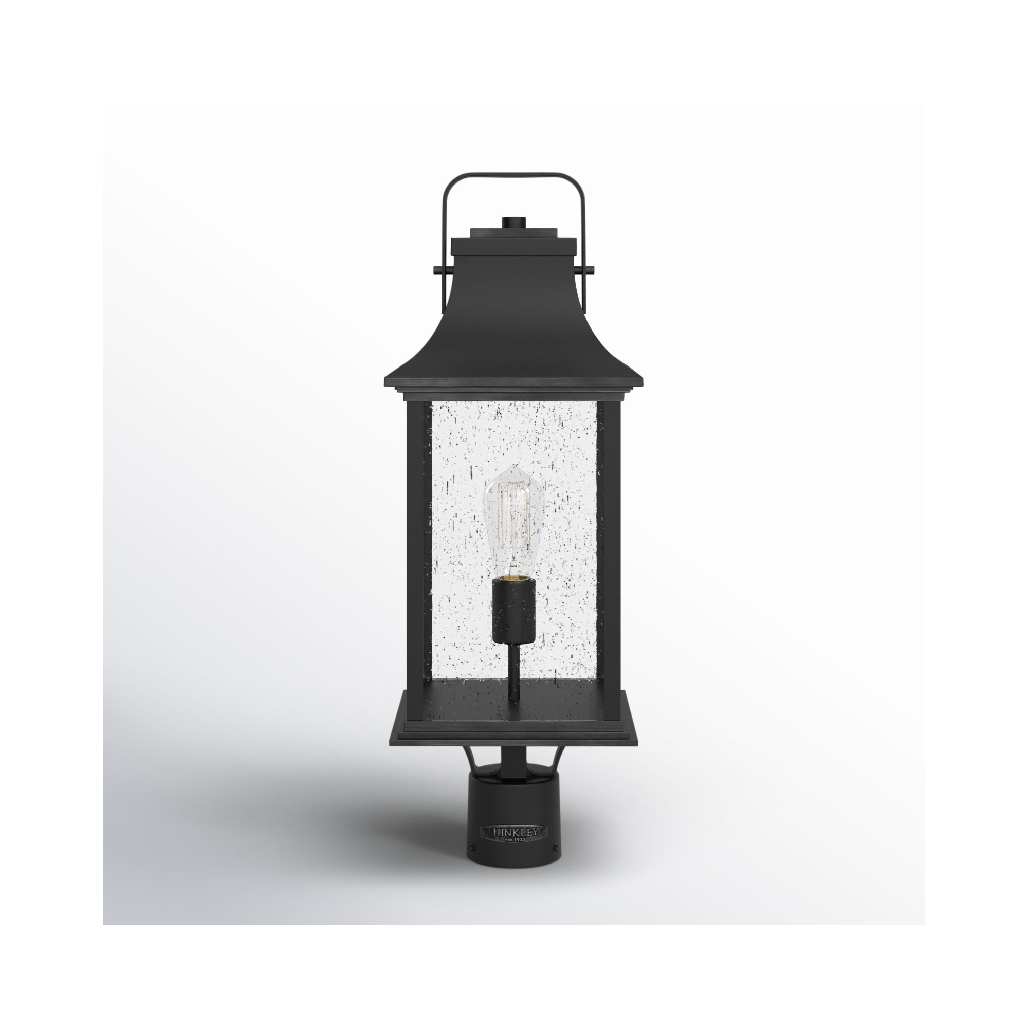 Sereia Seeded Outdoor Lantern Head, Textured Black
