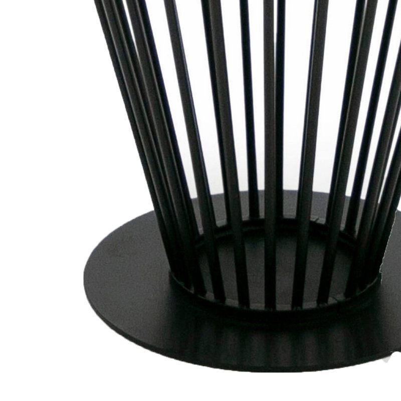 Table de salle à manger 47 po, plateau rond, base en métal noir moderne