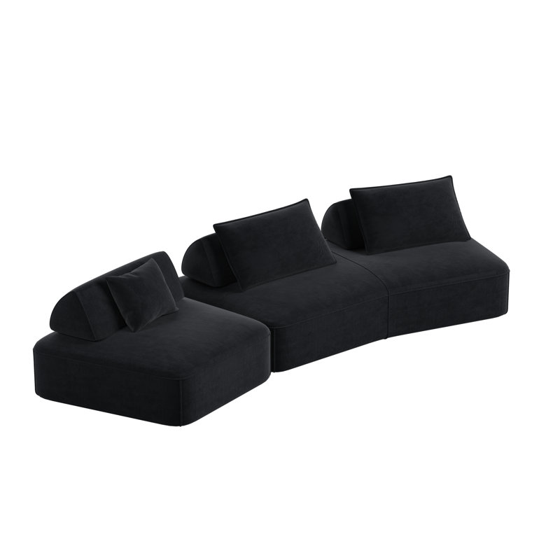 Ensemble de canapés modulaires surdimensionnés de luxe Boneless, Gris foncé