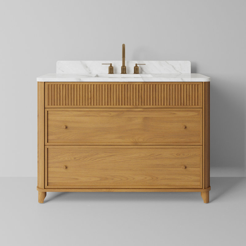 Kathryne 36" Bathroom Vanity In Natural Enhanced Oak, Enhanced Natural Oak, 48"