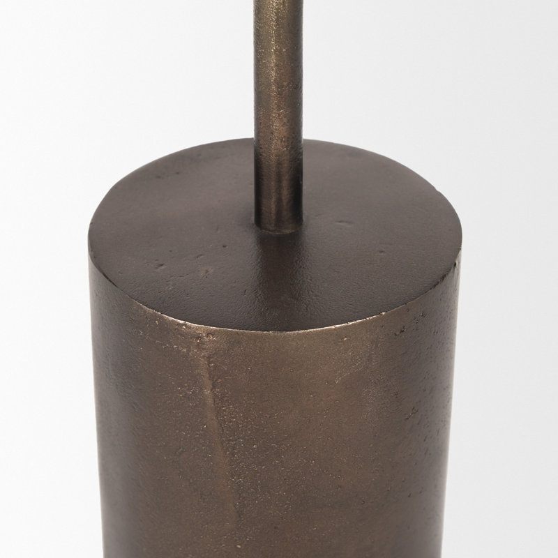 Petria Is A Set Of Two Cast Aluminum Taper Candle Holders With A Textured Matte Black Finish., Gold