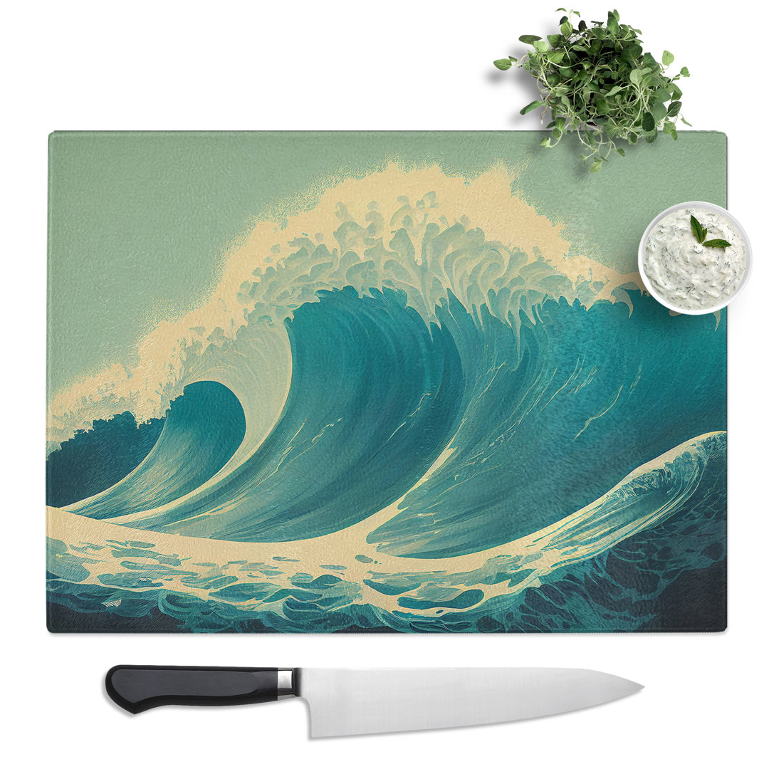 Awesome Ocean Wave  Glass Chopping Board