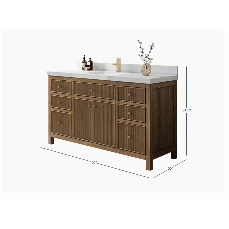 Ensemble de meuble-lavabo simple 60 po Sonoma, Blanc