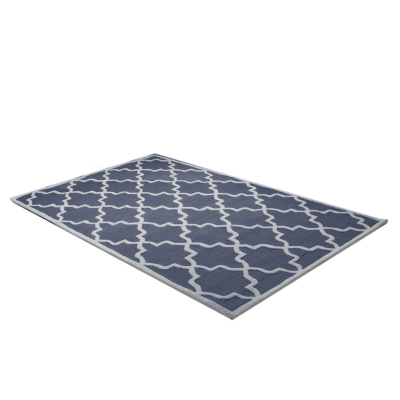 Tapis de zone gris foncé touffeté à la main Siesta Arcade, Rectangle 8 pi x 10 pi