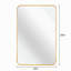 Miroir de salle de bain rectangulaire 22 po x 30 po avec cadre en métal doré (W2203P183122)-2109104975