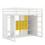 Lit mezzanine en bois avec garde-robe, tablettes et armoire-538641022-538641020