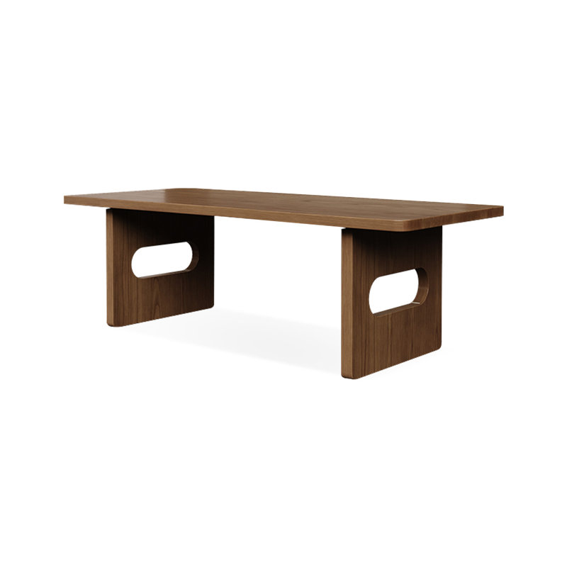 Bureaux rectangulaires bruns en bois massif, H 29,53 po x l 78,74 po x P 35,43 po