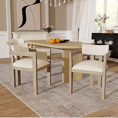 Linen Upholstered Armchair in Beige