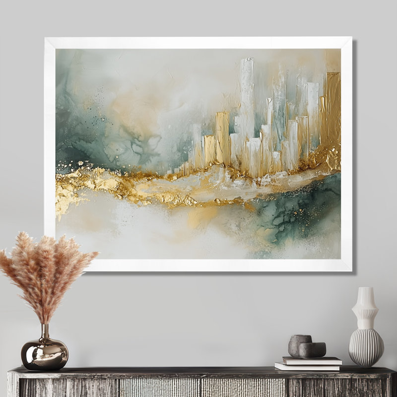 Schmid - Abstract Wall Art, Cadre simple, H 12 po x l 20 po, Blanc