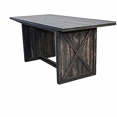 70.87" Farmhouse Large Dining Table for 6-8 People,  Rectangular Wood Dining Table, Rustic Kitchen Dinner Table with X Solid Legs for Dining Room & Living Room,  Gray