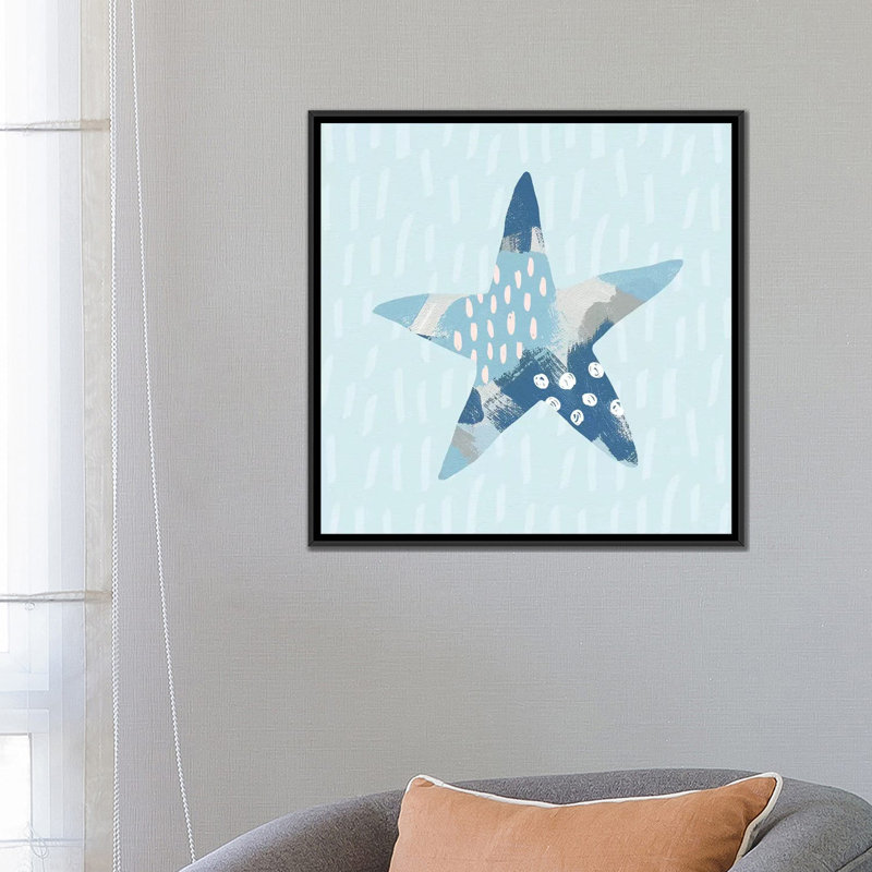 « côtier cool ii », reproduction d’impression sur toile, H 18 po x l 18 po x P 1,5 po, Toile avec cadre noir, Pas de tapis
