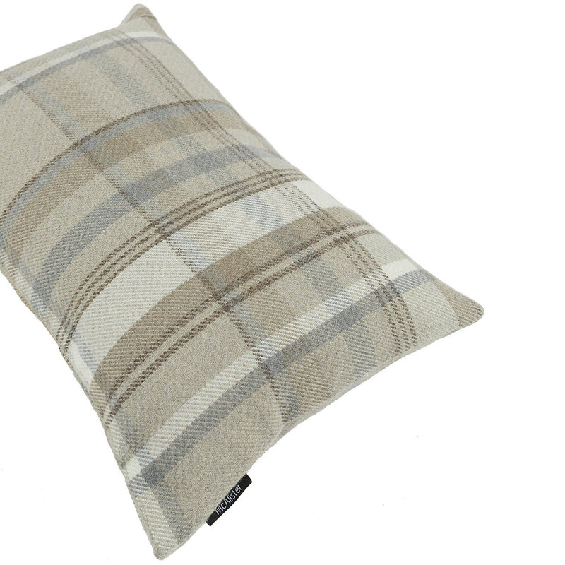 Griggs Plaid Rectangular Cushion, Natural Beige, 40 x 60cm