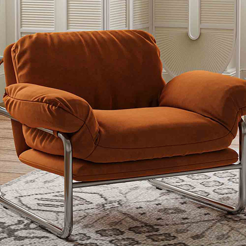 Chaise de loisirs rétro en acier inoxydable., Marron foncé