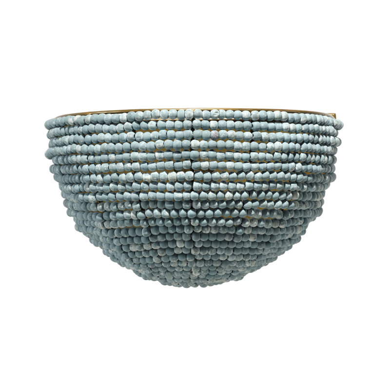 Applique murale en bois massif Barnacle, Doré, Bleu