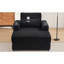 Fauteuil moderne avec deux ports, deux porte-gobelets, poches latérales, siège de rangement noir confortable, support de téléphone intégré, conception compacte-1103133913