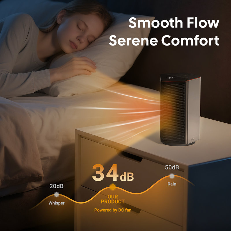 Chaufferette à air pulsé en céramique 1500W avec thermostat, oscillation à 70 °, 3 modes de chauffage, minuterie 12H, petit radiateur blanc pour bureau de chambre