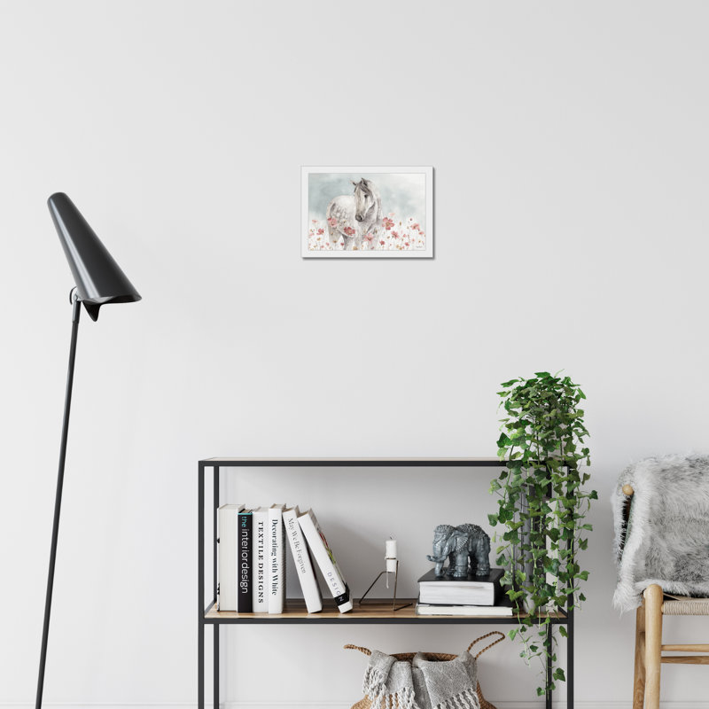 Wild Horses I 1 Piece Painting, 24cm H x 34cm W x 2.3cm D, White Framed Paper Print