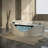 59" Corner Whirlpool Bathtub For 2-Person, Luxury Jetted Spa Tub With 6 Hydro Massage Jets, Chromatherapy LED Lights &Pneumatic Adjust System, UL Certified Water Pump,UPC Certified Drainer