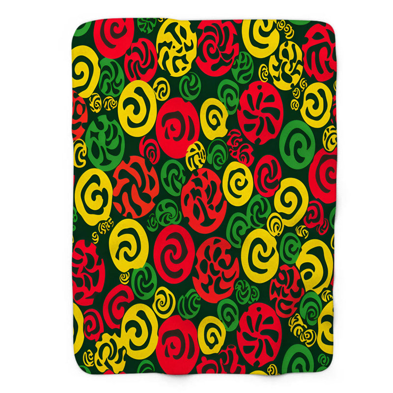 Tribal Heritage Patterns - Couverture sherpa de qualité supérieure 1 pièce, Lit simple