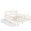 Lit plateforme double en bois avec garde-corps et 2 tiroirs-545936404