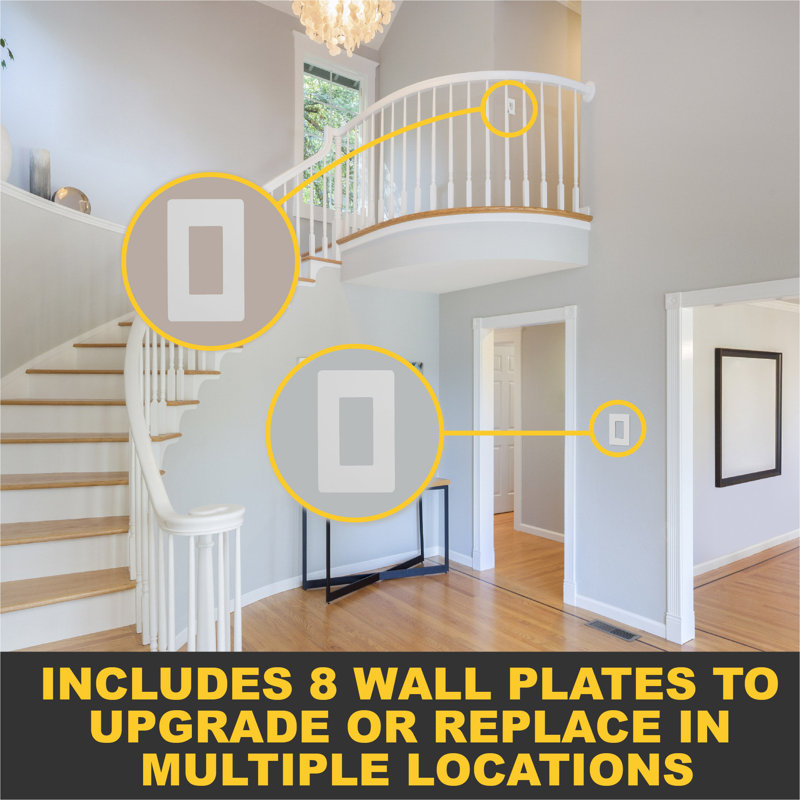 White Smooth 1-Gang Screwless Wall Plate Set
