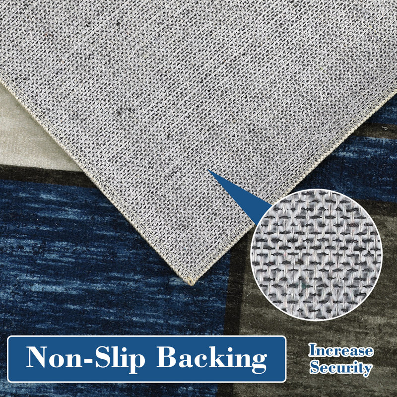 Washable Geometric Indoor Rug, Rectangle 5' x 7'