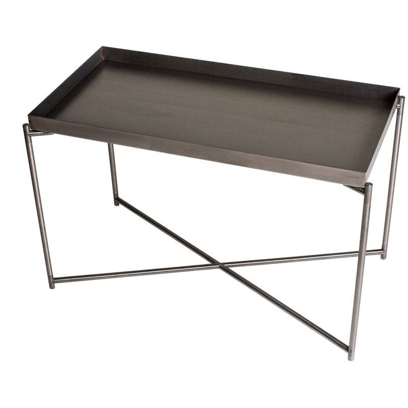 Bedell Tray Top End Table, Gun Metal, Gun Metal