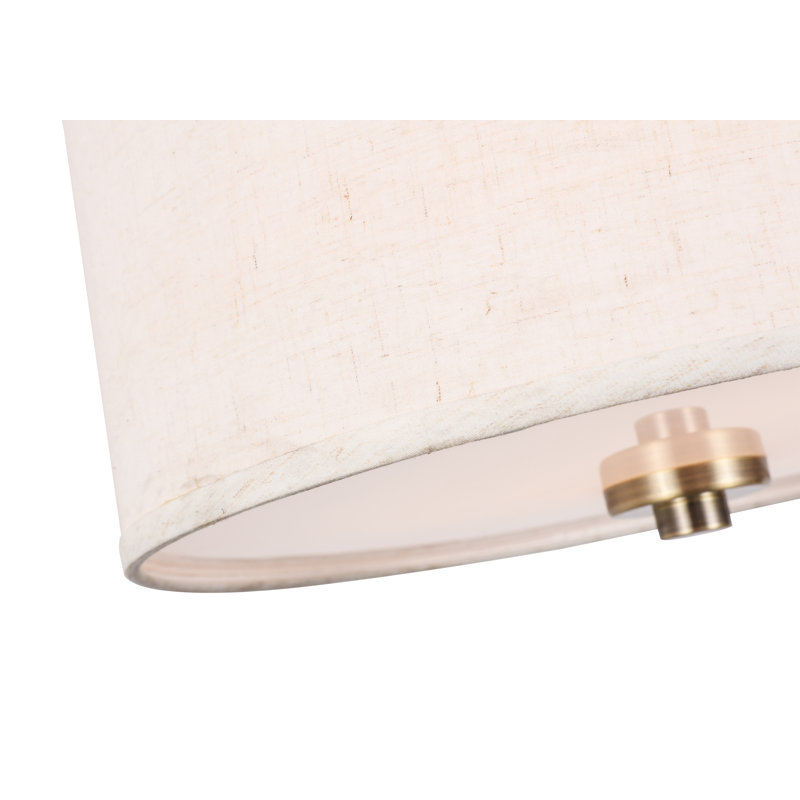 Luminaire suspendu tambour simple à 3 lumières DEL Cisbrough, H 16 po x l 15 po x P 15 po, Gris, Bronze