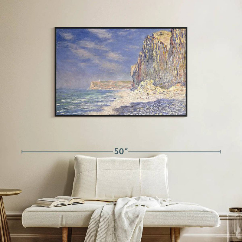 Falaises près de Fecamp, Cadre flottant noir, 40 po x 27 po