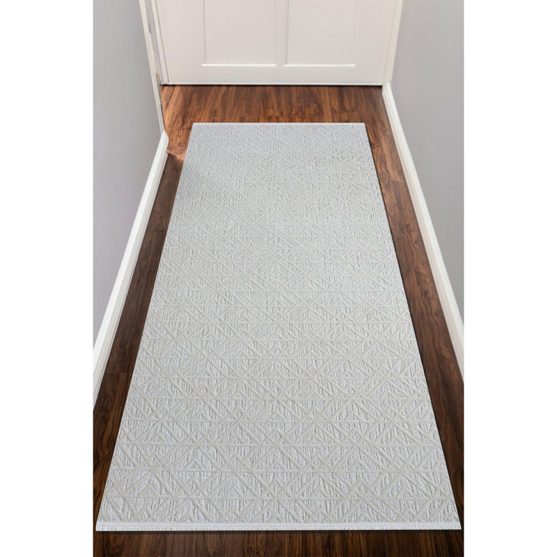 Tapis d'entrée élégant, 100% polyester, 3,3 x 4,9 pi | 2000 g / m², Hauteur des poils: 0,2 po, envers en coton | Lavable à la machine à 86 ° F, passer l'aspirateur, résistant aux taches | Couleur crème, parfaite pour décorer le salon et le vestibule