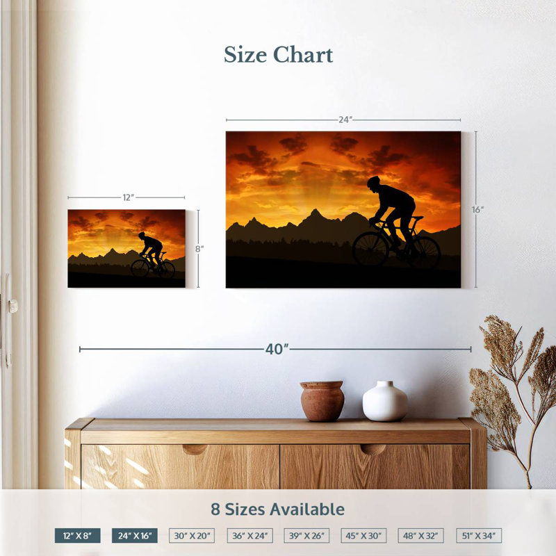 Senne Sunset Cycling, 16" H x 24" W