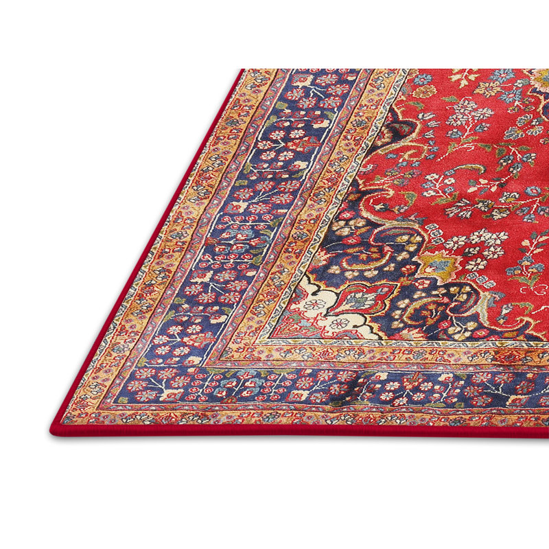 Rouge/beige oriental Tapis décoratif, Rectangle 5 pi x 8 pi