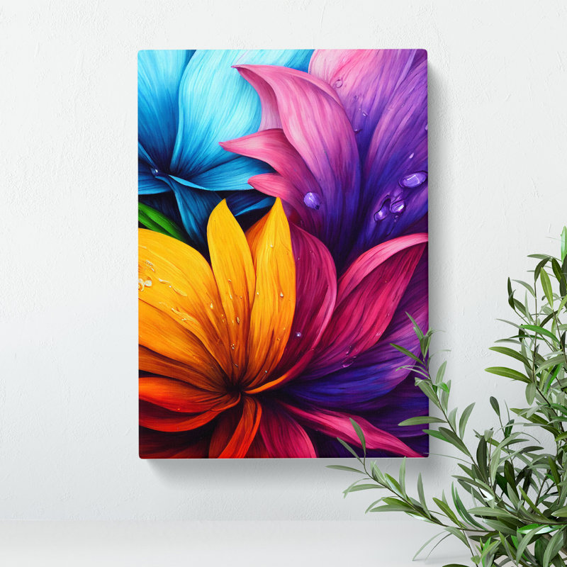 XV1022-4926X Vibrant Flowers No.1 - Print, No Matte, 60cm H x 40cm W, Wrapped Canvas
