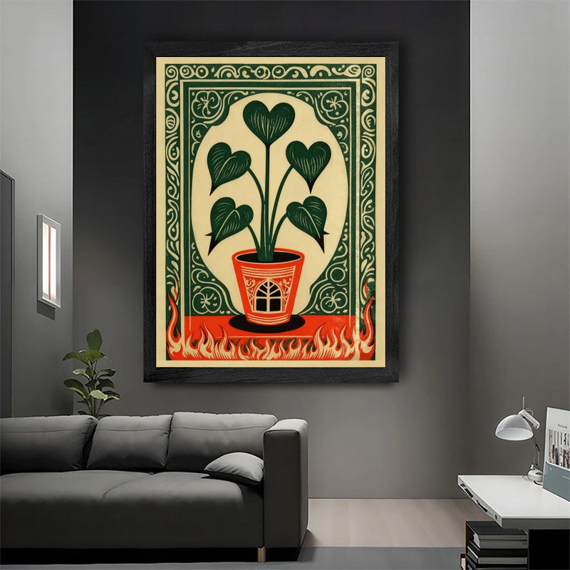 Art mural noir encadré noir Tarot The Star - Mystical Boho Spiritual Decor, H 17 po x l 13 po