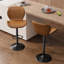 Ensemble de 2 tabourets de bar pivotants réglables en cuir synthétique avec dossier et repose-pieds 22,2 à 31 po-1370765271