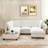 U-shaped Sectional Sofa Couch With A Movable Ottoman And A Coffee Table With Hidden Charging Devices-1926735750