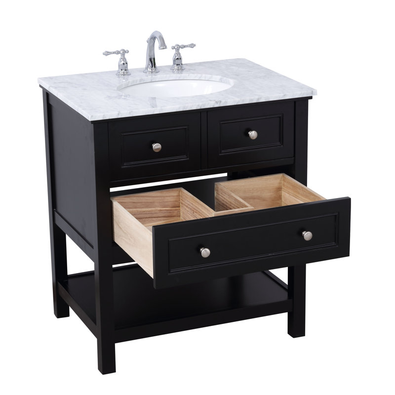 Ensemble de meuble-lavabo simple 30 po Bonsai, Noir