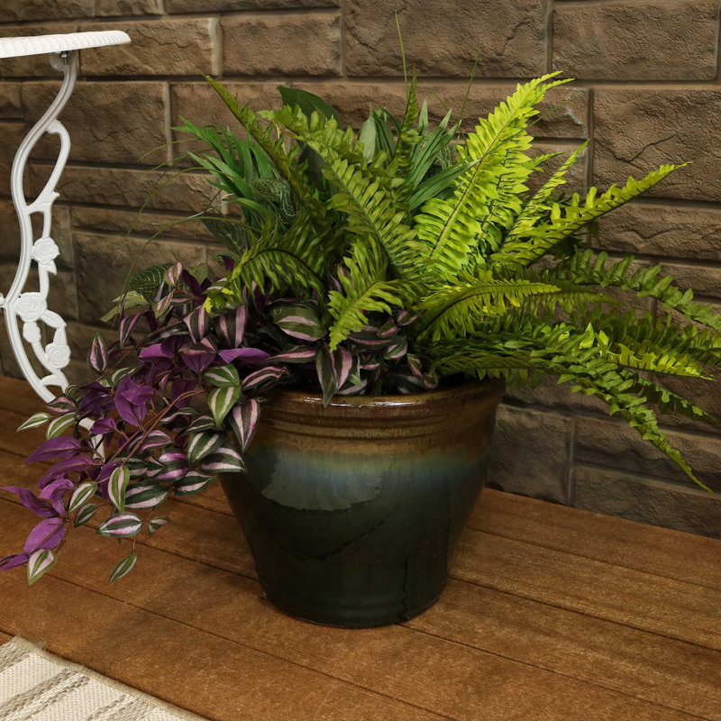 Jardinière extérieure Berlina, H 12,5 po x l 15 po x P 15 po, Vert