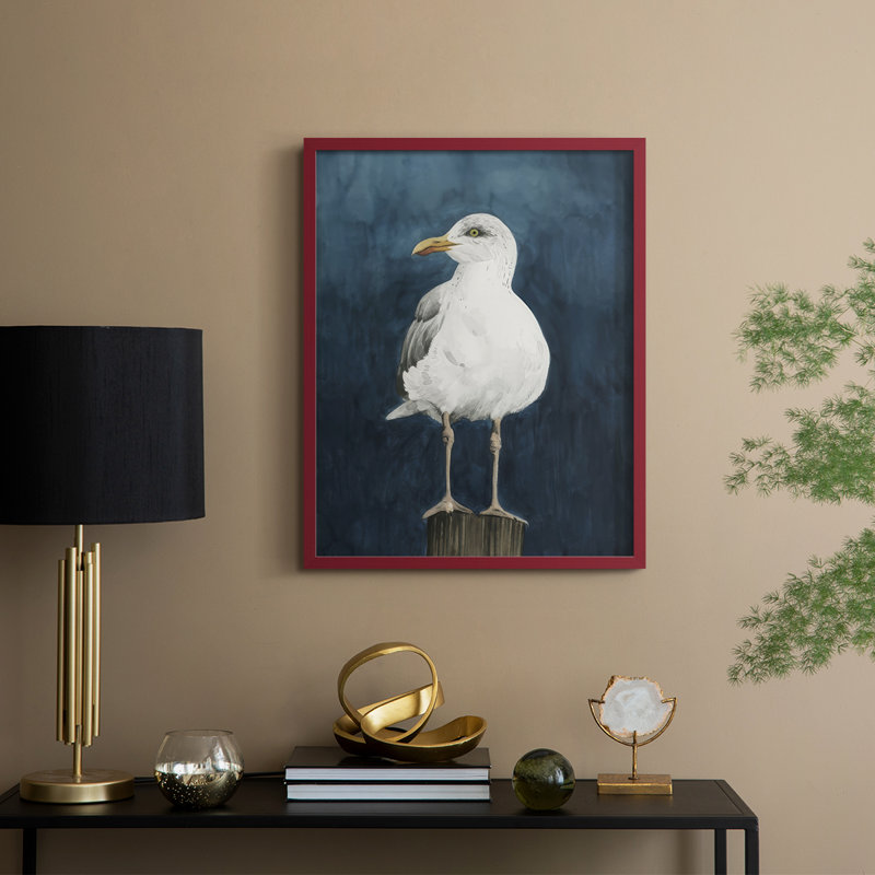 Reproduction encadrée Night Gull II - bois massif, H 30 po x l 24 po, Rouge