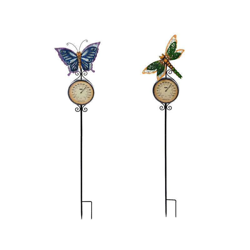 Ensemble 2 pièces de jeux de jardin libellule et papillon