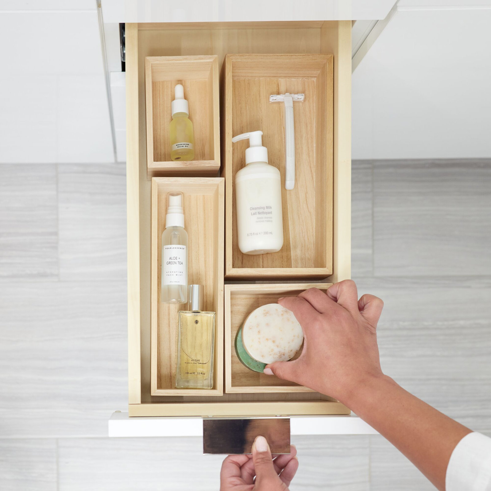 Renewable Wood Drawer Organizer Bin