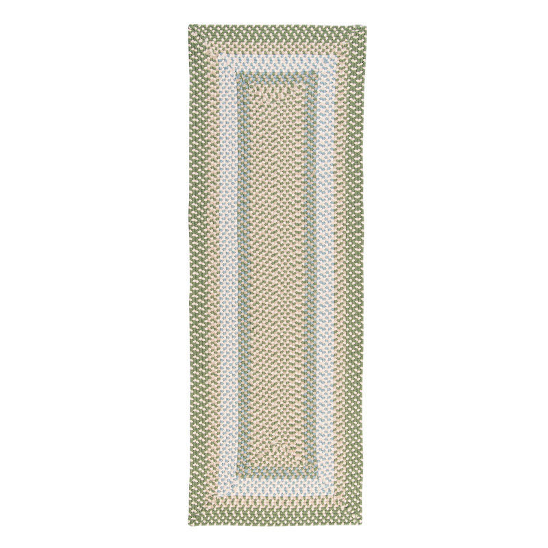 Tapis vert tressé Marathovounos, Vert, Tapis de couloir 2 pi x 11 pi